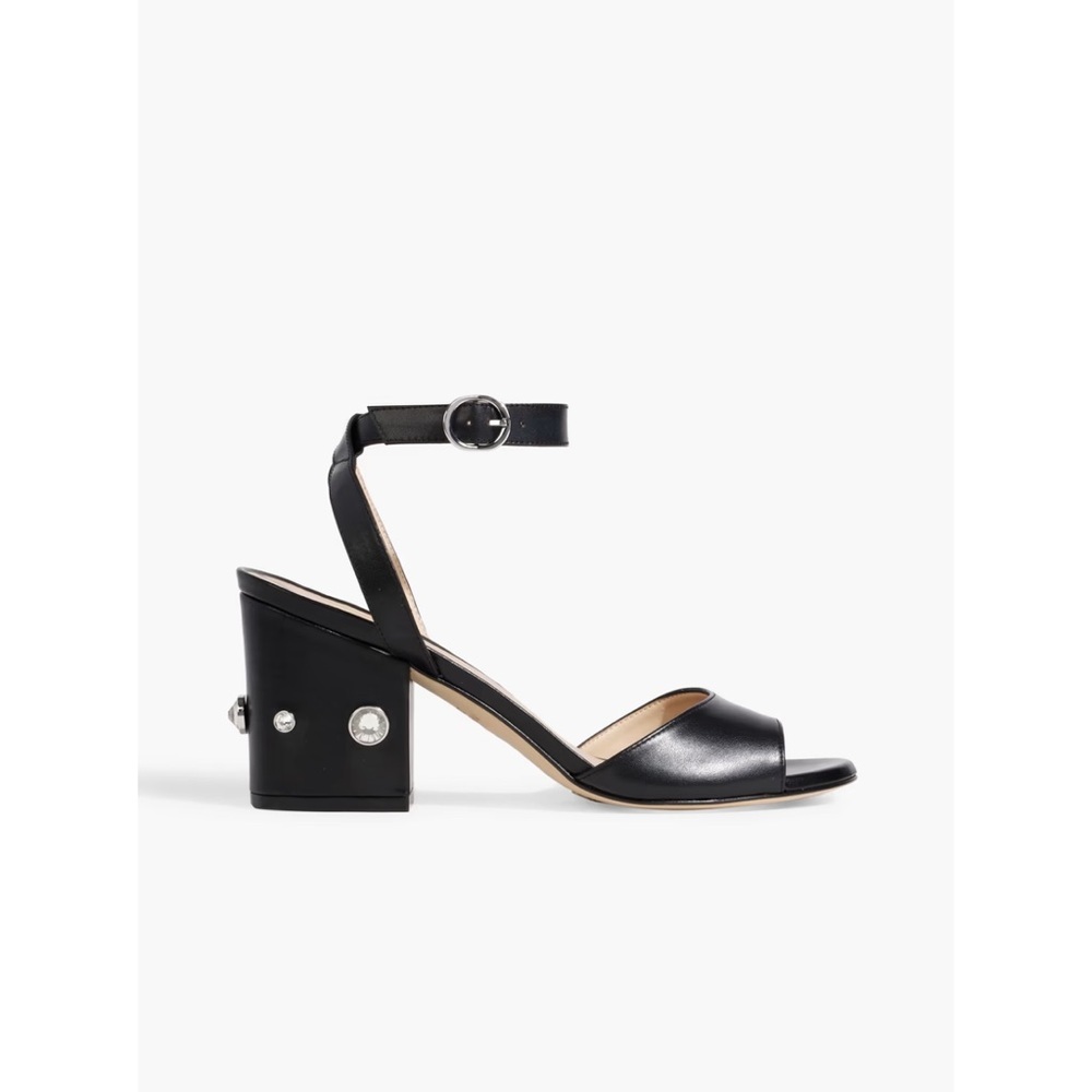 Stuart Weitzman Black Leather Sandals
